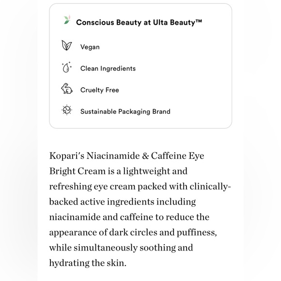Kopari Beauty Niacinamide & Caffeine Eye Bright Cream - new - Picture 8 of 8